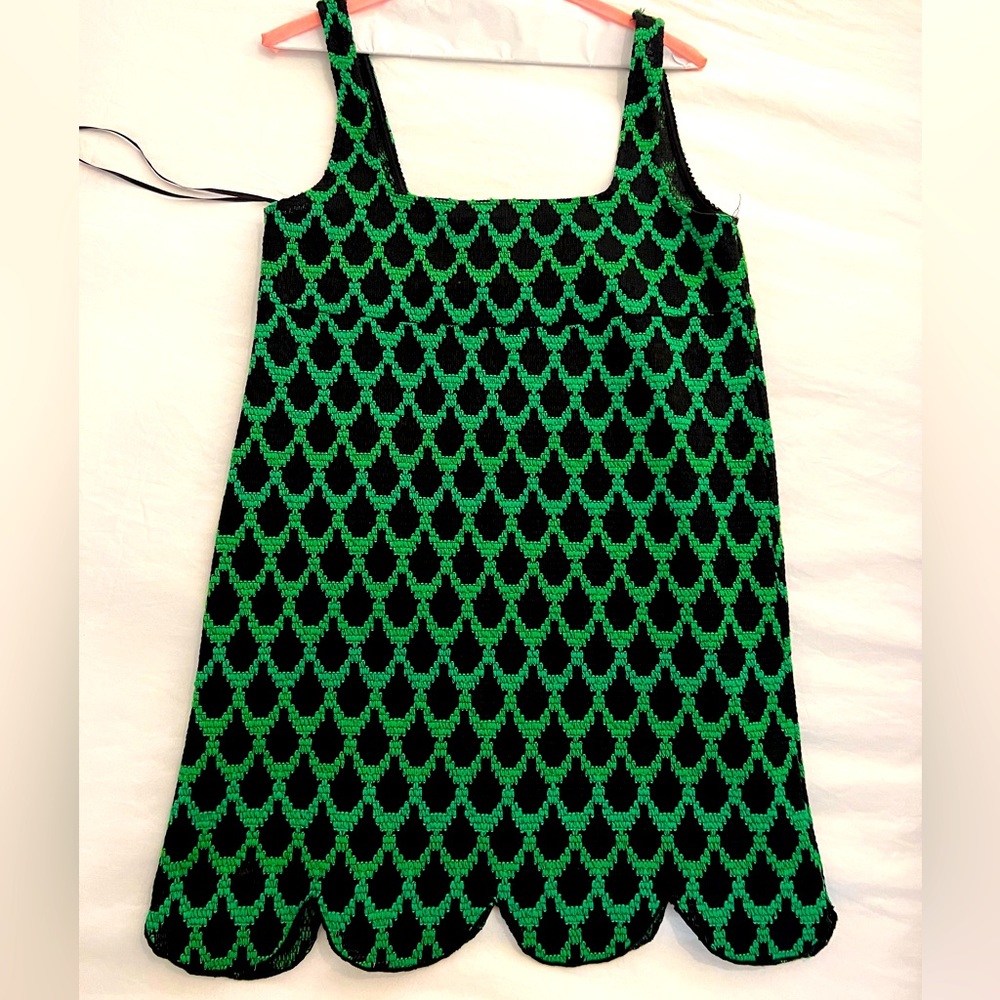 Zara green and black dress - never been worn, no tags. Sz S